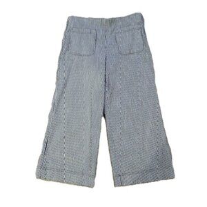 Trina Turk Olive Green and White Striped 'Fortunate' Crop Pants